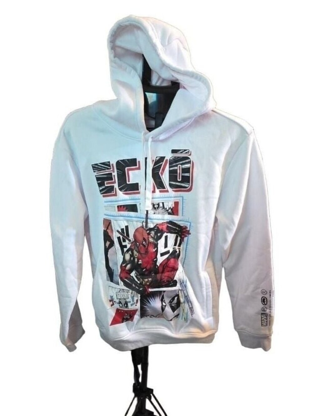 Ecko Unltd x Marvel Deadpool Graphic Pullover Hoodie White Size Medium